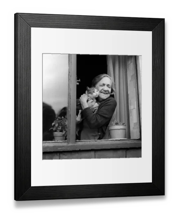 Framed Print : Mrs Eliza Mooney and her cat prudence May 1971 Thieves broke into Mrs Mooney Framed Print : Mrs Eliza Mooney and her cat prudence May 1971 Thieves broke into Mrs Mooney
