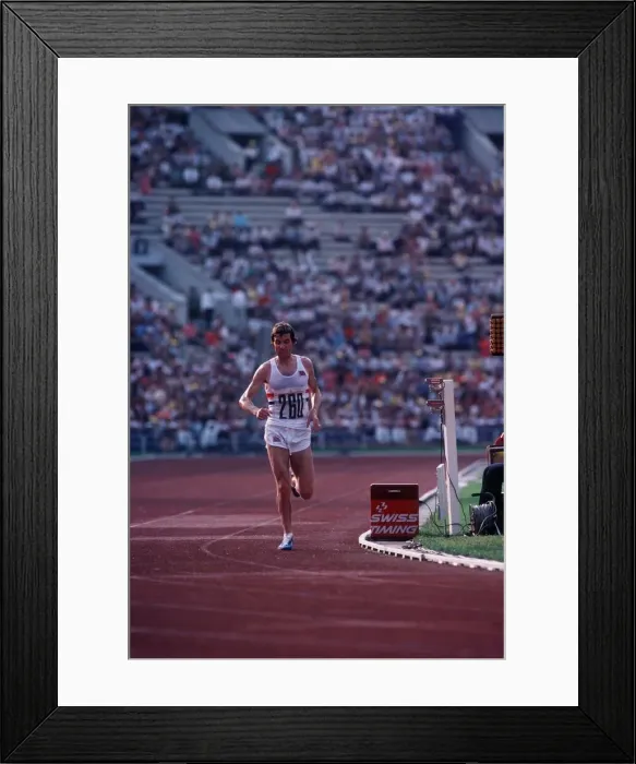 Framed Print : Athlete Brendan Foster running in the Olympic Games 1980