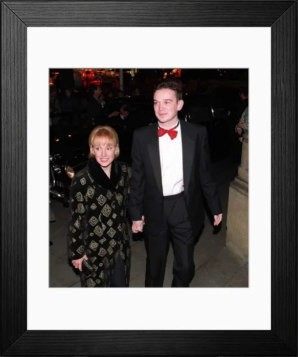 Framed Print : Sally Whittaker actress arrives with her husband for the 35th Anniversary party of Framed Print : Sally Whittaker actress arrives with her husband for the 35th Anniversary party of