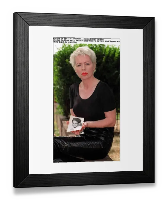 Framed Print : Margi Clarke Actress with a treasured picture of her mother Frances who died of cancer