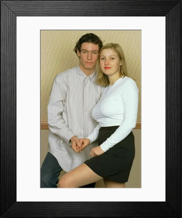 Framed Print : Dean Gaffney Eastenders actor posing with his former girlfriend Sarah Burge who is now Framed Print : Dean Gaffney Eastenders actor posing with his former girlfriend Sarah Burge who is now