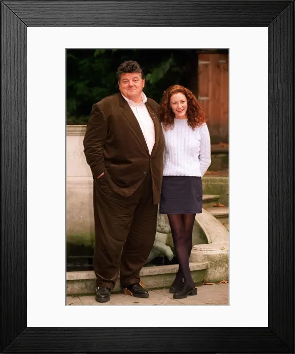 Framed Print : Robbie Coltrane actor and Geraldine Somerville actress promoting the new TV series of Framed Print : Robbie Coltrane actor and Geraldine Somerville actress promoting the new TV series of