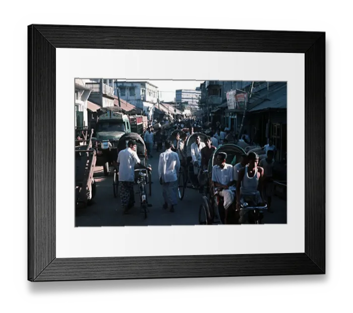Framed Print : Street Scene in Port of Chittagong Bangladesh