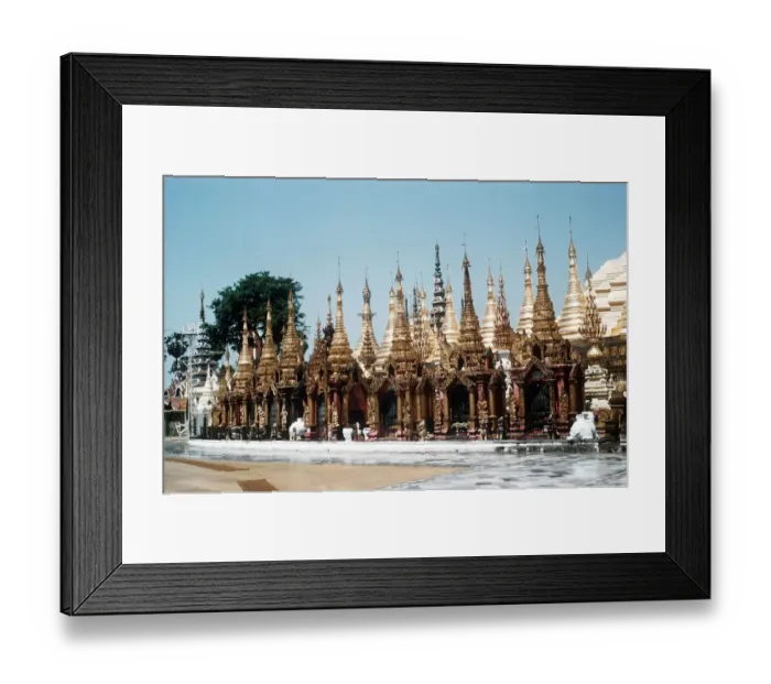 Framed Print : The Golden Pagodas near Shwe Dagon Pagoda Rangoon Burma Framed Print : The Golden Pagodas near Shwe Dagon Pagoda Rangoon Burma