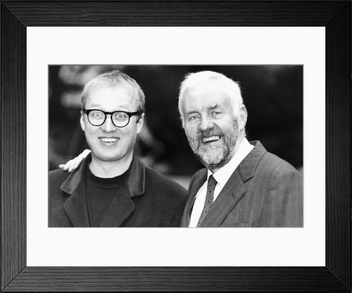 Framed Print : Richard Briers Actor and Ade Edmondson star in play IF YOU SEE GOD TELL HIM