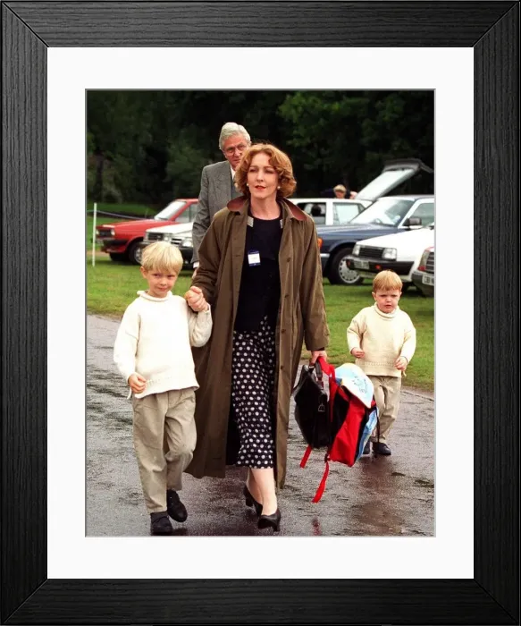 Framed Print : Patricia Hodge actress and family arrive at the Alfred Dunhill Queens Cup Polo in Framed Print : Patricia Hodge actress and family arrive at the Alfred Dunhill Queens Cup Polo in
