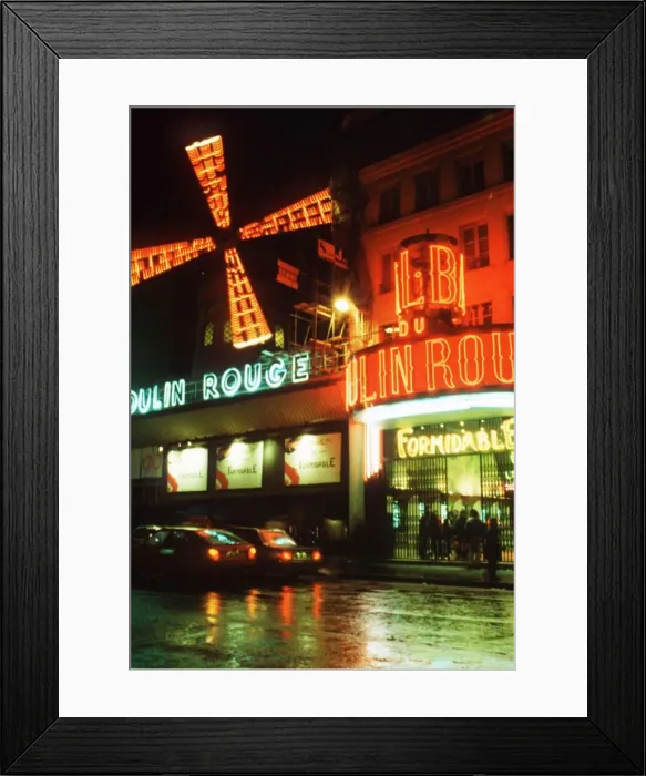 Framed Print : The Moulin Rouge nightclub in Paris March 1989