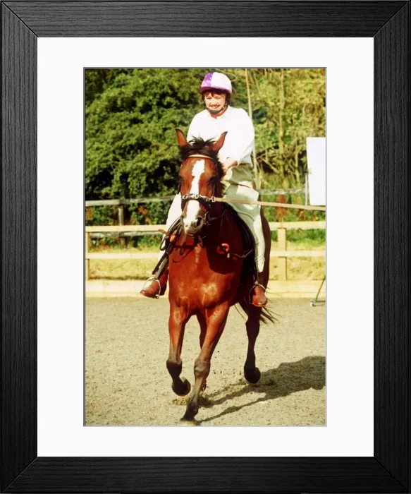 Framed Print : Pauline Quirke actress on horseback Framed Print : Pauline Quirke actress on horseback