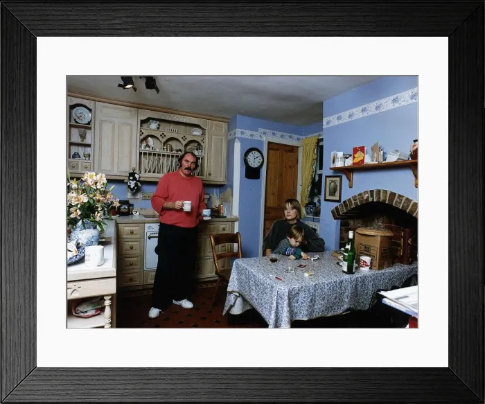 Framed Print : Kiven LLoyd Actor At home with his wife and son Framed Print : Kiven LLoyd Actor At home with his wife and son