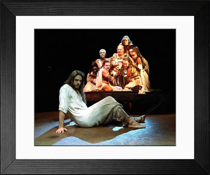 Framed Print : Steve Balsamo Actor as Jesus and the cast of Jesus Christ Superstar at the Lyceum Theatre
