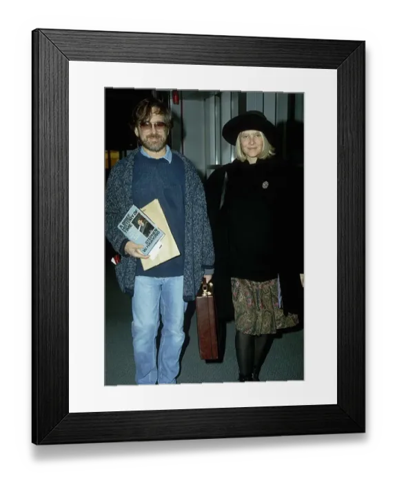 Framed Print : Steven Spielberg Film Actor at L. A. P with his girlfriend Kate Capshaw