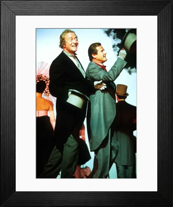 Framed Print : Michael Caine actor and Roger Moore at the Queen M other Framed Print : Michael Caine actor and Roger Moore at the Queen M other