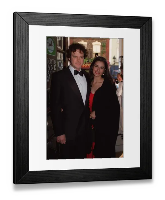 Framed Print : Colin Firth Actor and girlfriend Livia Giuggioli arriving for BAFTA Awards 1996