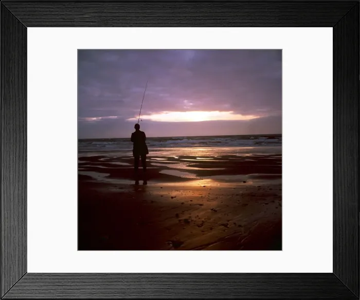 Framed Print : Fishing for Bass at Croyde Bay - June 1963 Devon Britain Framed Print : Fishing for Bass at Croyde Bay - June 1963 Devon Britain
