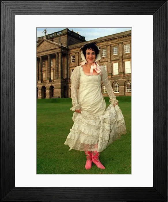 Framed Print : Lesley Joseph actress and star of Birds of a Feather dressed in Edwardian costume for Framed Print : Lesley Joseph actress and star of Birds of a Feather dressed in Edwardian costume for