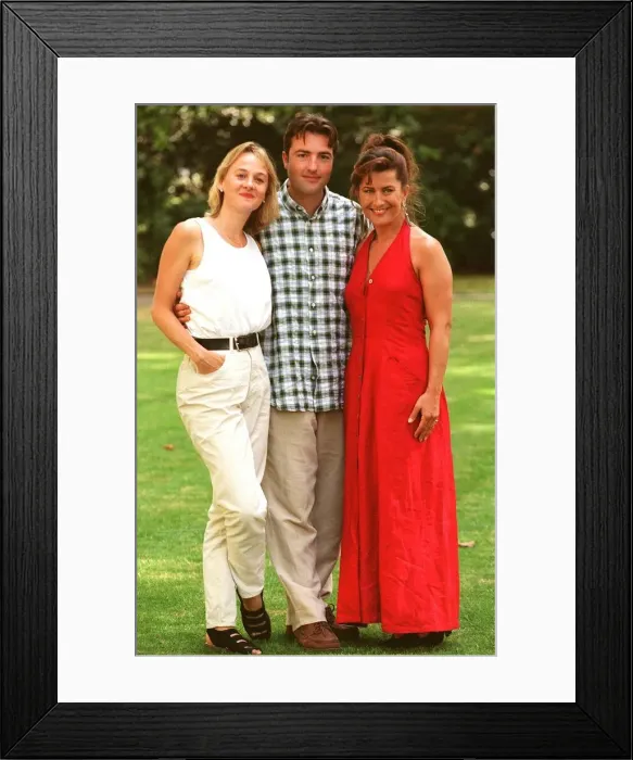Framed Print : Nick Berry actor with fellow actress Niamh Cusak and new comer to the sixties police Framed Print : Nick Berry actor with fellow actress Niamh Cusak and new comer to the sixties police