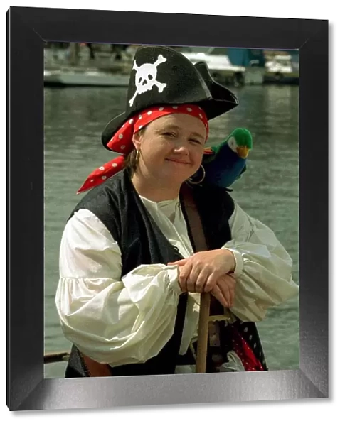 Pauline Quirke Actress Filming on the River Thames for the BBC TV Childrens Programme