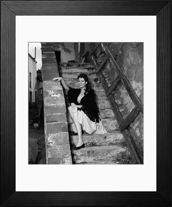 Framed Print : Italian Lucianna Paluzzi February 1958 Film star actress on the set of