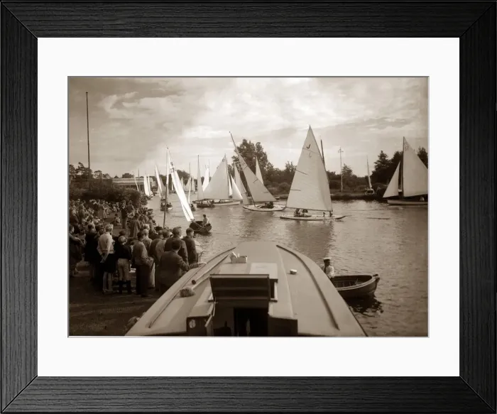 Framed Print : Yachting regatta on the Norfolk Broards Circa 1950 Framed Print : Yachting regatta on the Norfolk Broards Circa 1950