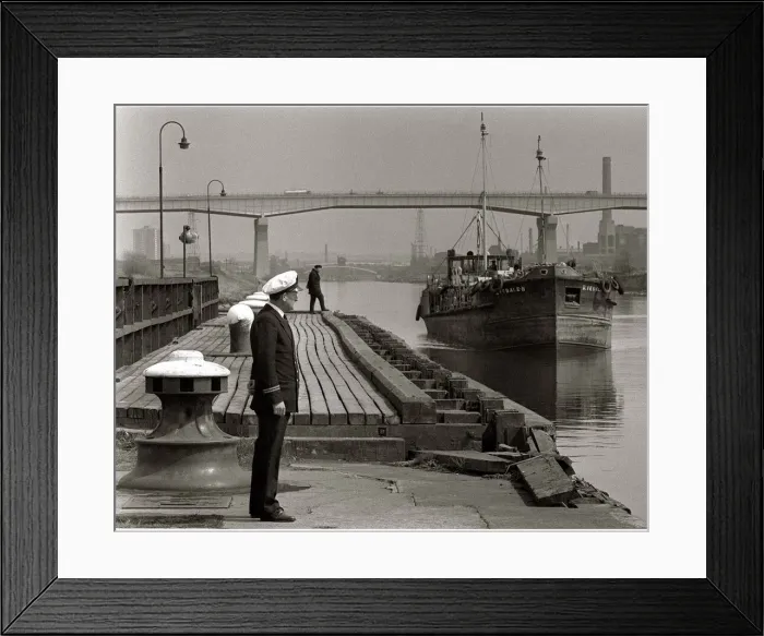 Framed Print : Trawler in the docks at Manchester ship canal seen through the mist June 1967 Framed Print : Trawler in the docks at Manchester ship canal seen through the mist June 1967