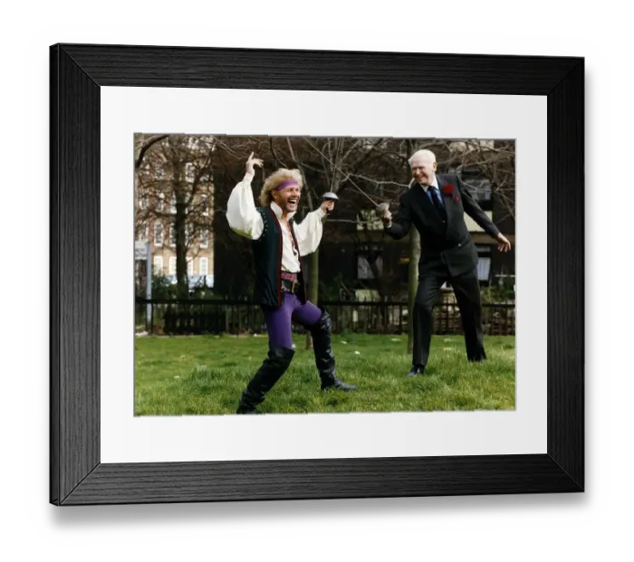 Framed Print : Paul Nicholas Actor With Douglas Fairbanks Jr - fencing A©Mirrorpix Framed Print : Paul Nicholas Actor With Douglas Fairbanks Jr - fencing A©Mirrorpix