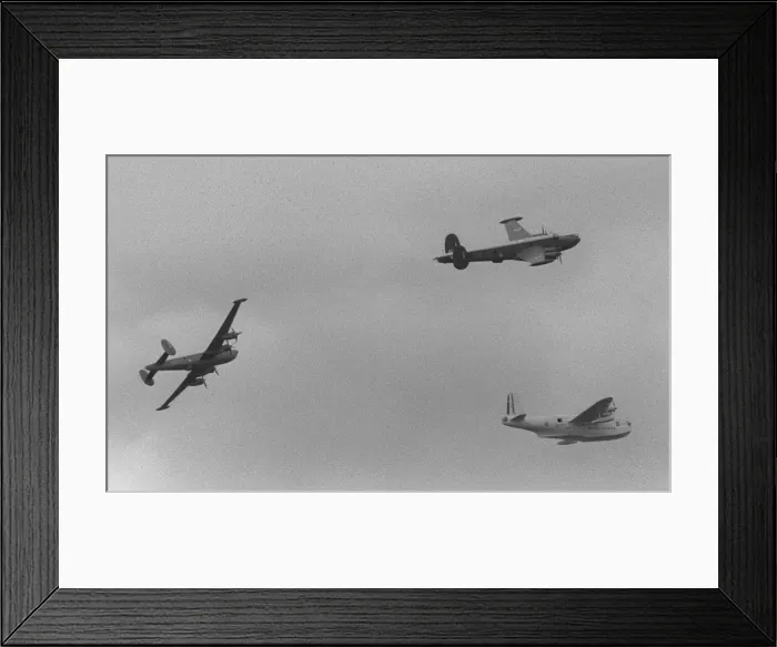 Framed Print : Shorts Sunderland flying boat on its last flight and AVRO Shackleton aircraft of the RAF Framed Print : Shorts Sunderland flying boat on its last flight and AVRO Shackleton aircraft of the RAF