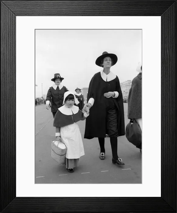 Framed Print : Mayflower May 1970 - Women and children dressed as pilgrims Framed Print : Mayflower May 1970 - Women and children dressed as pilgrims