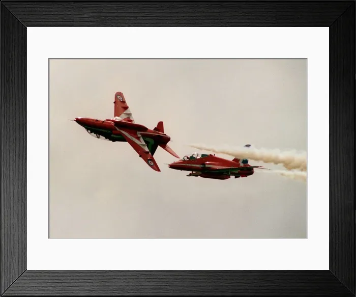 Framed Print : Aircraft BAe Hawk T1 The Red Arrows August 1993 - Red Arrows RAF aerobatic team