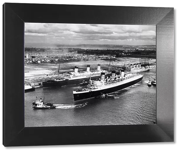 Ship Queen Mary - The Majestic at Southampton Docks. 1936