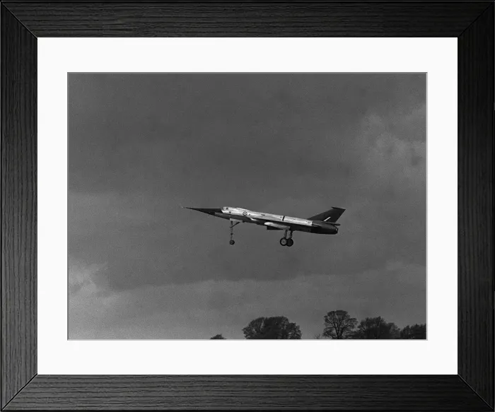 Framed Print : Aircraft Fairey Delta type 221 experimental jet takes off for it Framed Print : Aircraft Fairey Delta type 221 experimental jet takes off for it