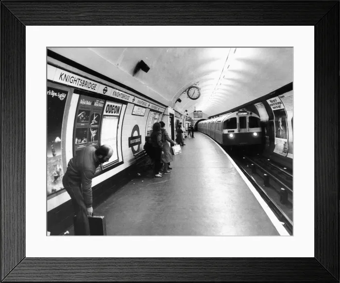 Framed Print : Knightsbridge Underground Station on the Piccadilly Line December 1982 Framed Print : Knightsbridge Underground Station on the Piccadilly Line December 1982