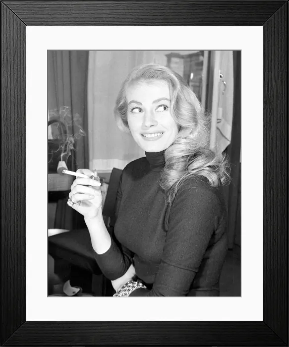 Framed Print : Actress Anita Ekberg seen here during a Daily Mirror photo shoot in her hotel room were Framed Print : Actress Anita Ekberg seen here during a Daily Mirror photo shoot in her hotel room were