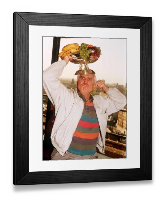 Framed Print : American actor Leslie Nielsen in London to promote the Naked Gun video
