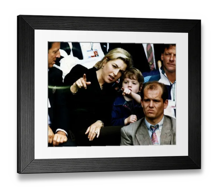 Framed Print : Tatum O Neal Actress wife of Tennis star John McEnroe with her son Kevin watching him Framed Print : Tatum O Neal Actress wife of Tennis star John McEnroe with her son Kevin watching him