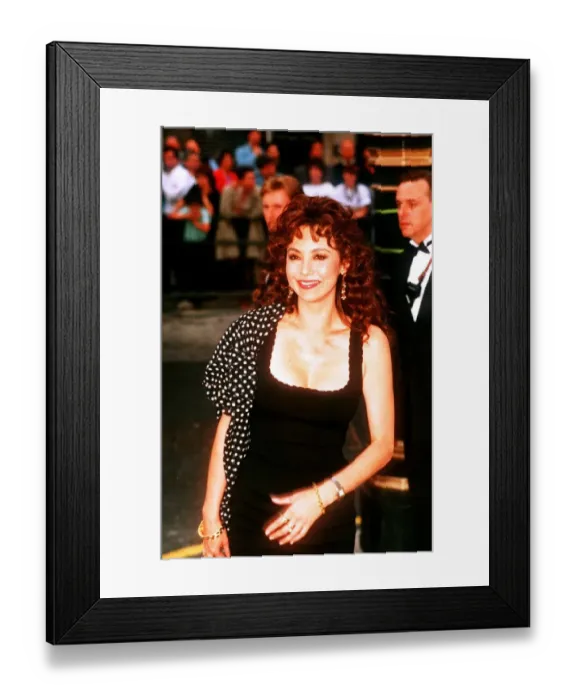 Framed Print : Marie Helvin Supermodel & Actress arriving at a party thrown by clothes designer Gianni