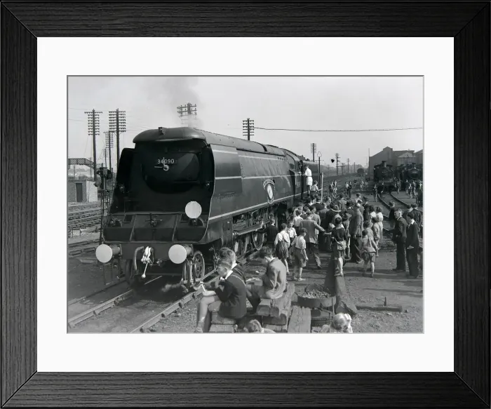 Framed Print : Boy Scouts train spotting admire the steam locomotive during an open day at the Ashford Framed Print : Boy Scouts train spotting admire the steam locomotive during an open day at the Ashford