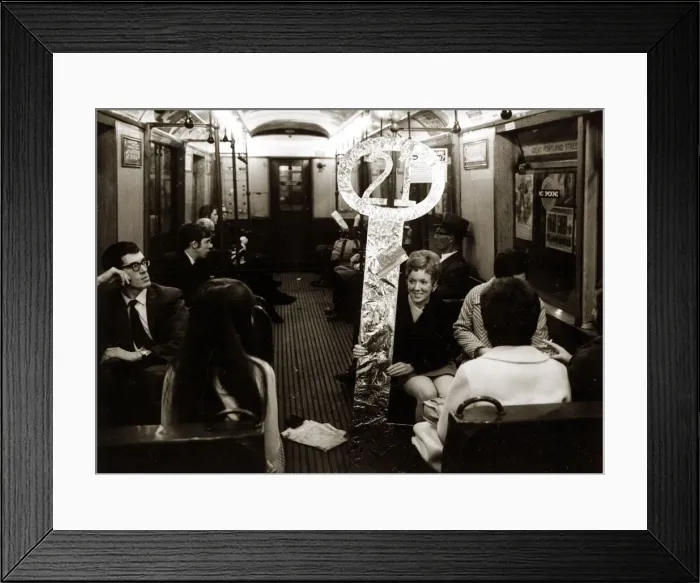 Framed Print : Rosemarie Porter with a large 21st Birthday key given to her by her workmates gets Framed Print : Rosemarie Porter with a large 21st Birthday key given to her by her workmates gets