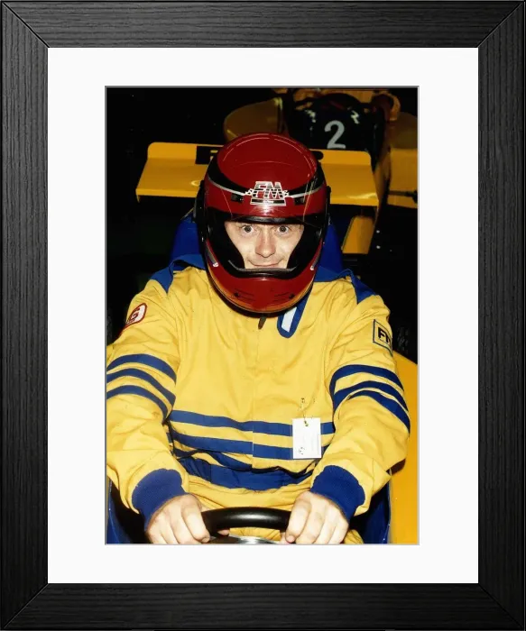 Framed Print : Ross Kemp Actor sitting in gokart