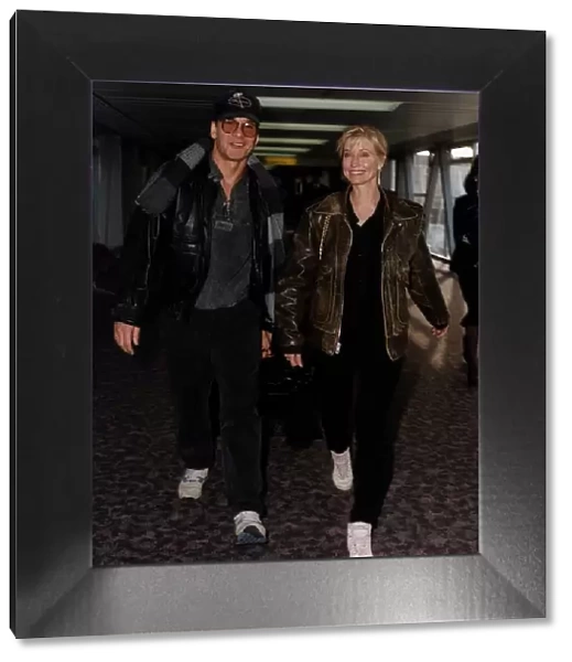Patrick Swayze actor with wife actress dancer Lisa Niemi January 1992