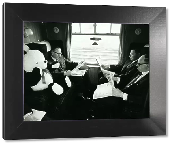 Peter the Panda travels First class on the train to Sheffield to meet Dick Emery
