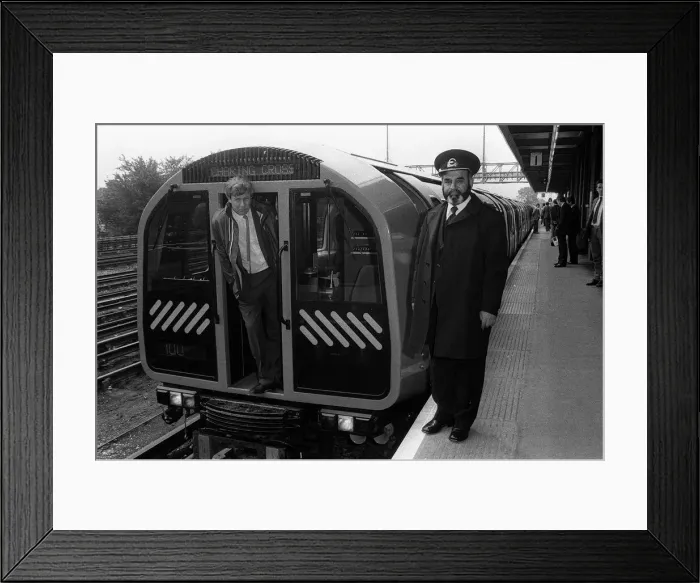 Framed Print : A new Tube Train is launched - June 1987 scene show the new train at the platform Framed Print : A new Tube Train is launched - June 1987 scene show the new train at the platform