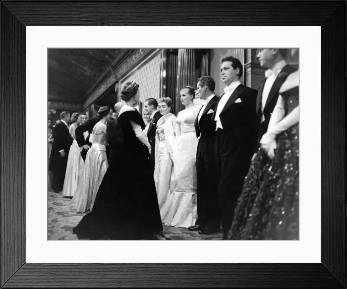 Framed Print : Queen Elizabeth II seen here talking to Actress Anita Ekberg following the 1956 Royal Framed Print : Queen Elizabeth II seen here talking to Actress Anita Ekberg following the 1956 Royal