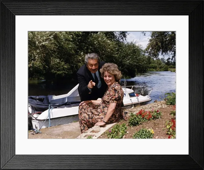 Framed Print : Saed Jaffrey Actor with his wife Jennifer - boat Framed Print : Saed Jaffrey Actor with his wife Jennifer - boat