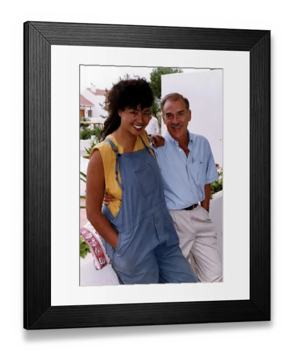 Framed Print : Buki Armstrong actress left as Gerry in Eldorado with her screen flatmate Freddie