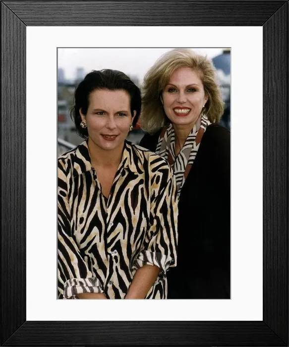 Framed Print : Jennifer Saunders Comedian Actress with Joanna Lumley Actress stars of the BBC comedy TV