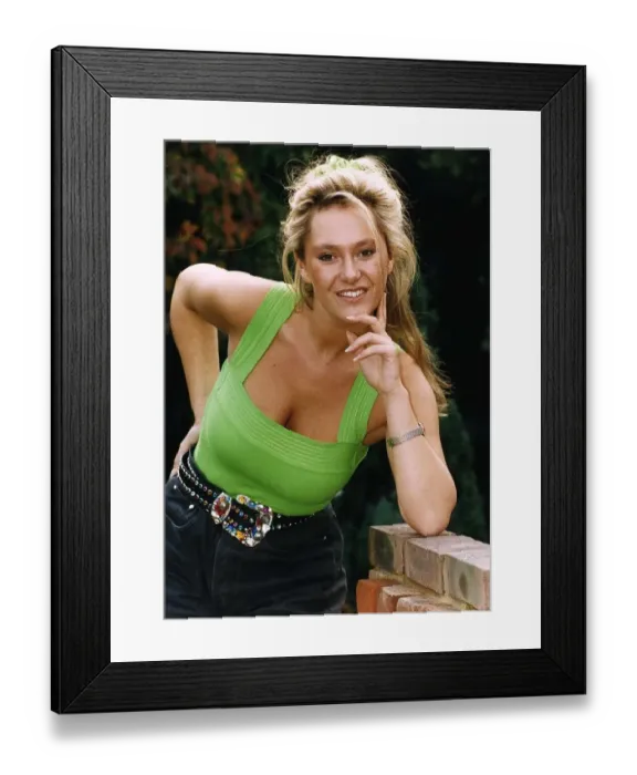 Framed Print : Simone Hyams Wearing Green Top