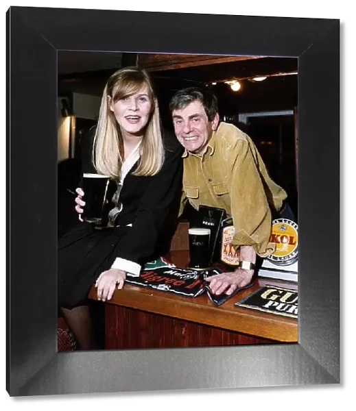 Melvyn Hayes with his Fiance Jayne Male at his Pub in St Albans