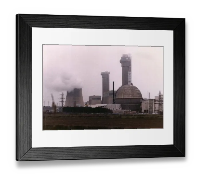 Framed Print : View of Sellafield Nuclear Power plant in Cumbria, Northern England April 1996
