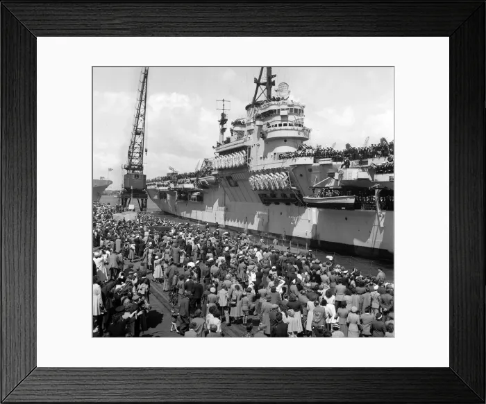 Framed Print : Ships Royal Navy Aircraft Carrier HMS Glory July 1953 Crowds gather Framed Print : Ships Royal Navy Aircraft Carrier HMS Glory July 1953 Crowds gather
