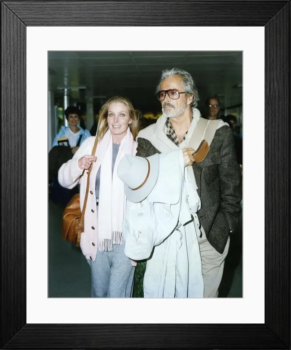 Framed Print : Bo Derek actress with husband John at airport